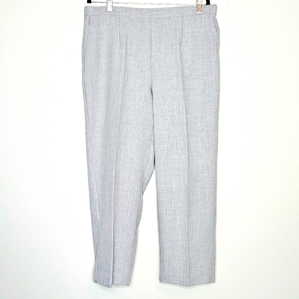 Alfred Dunner Gray Stretch Back Comfort Slacks with Side Pockets Size 16W